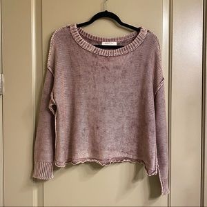 Distressed cropped sweater
